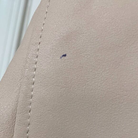 Sam Edelman Leather Bomber Jacket Neutral Blush Pink Size Small Lamb Leather - Picture 10 of 11